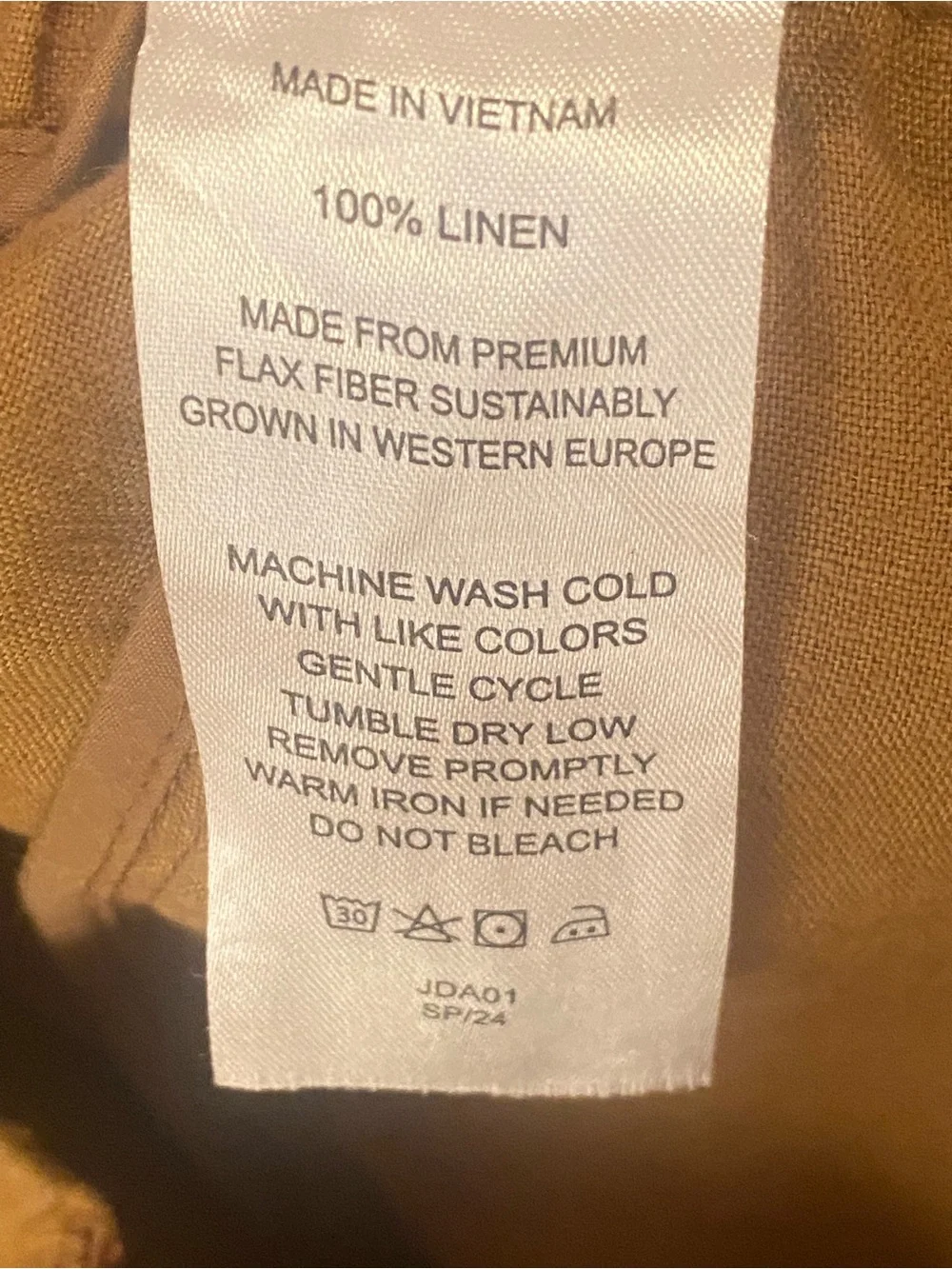 Quince 100% European Linen Mustard Pull On Elastic Waist Pants Size XL